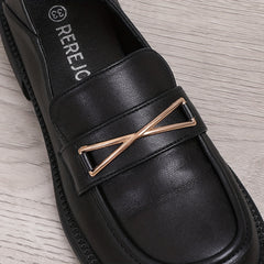 Geometric Decor Loafers Retro Slip-On Oxford Shoes