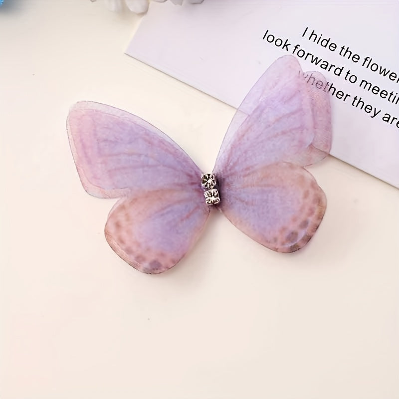 100pcs 3D Fabric Butterflies for DIY Crafts Clothing