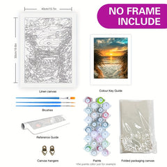Acrylic Paint By Number Landscape On Canvas Art Kit