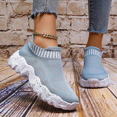 Women's Light Woven Socks Sneakers Casual Platform Running Shoes