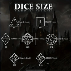 7pcs Crystal Clear Resin Dice Set Polyhedral Dice for Board Games
