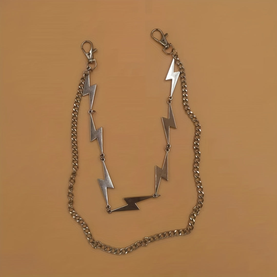 Fashionable Double Layer Pants Chain High-end Alloy Lightning Chain