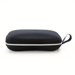 Geometric Print Textured Glasses Case with Zipper