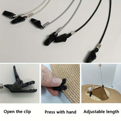 Adjustable Hat Clip with Elastic Cord for Outdoor Activities