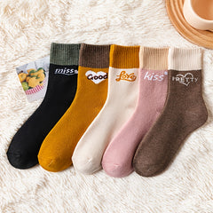 Women's Letter Pattern Colorblock Tube Socks