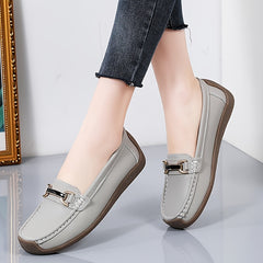 Metal Buckle Decor Loafers Soft & Lightweight Flat Loafers
