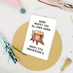Funny 5th Anniversary Card for Him - 5 Years Married Gift for Husband