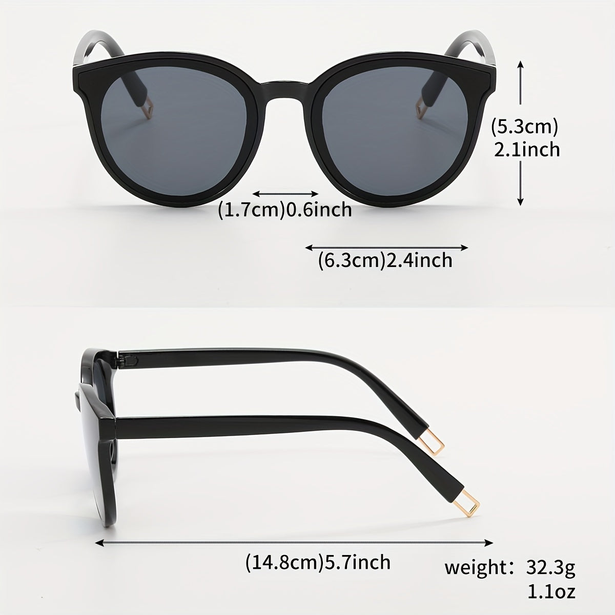 Round Sunglasses Unisex Casual Anti Glare Glasses UV400 with Case