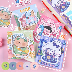 4pcs Cartoon Graphic Stickers Student Decoration Stickers