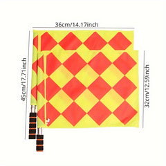 2pcs Small Checkered Referee Flags for Football Training
