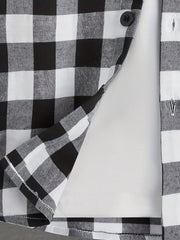Boys Plaid Lapel Shirts Long Sleeve Button Down Tops Spring Fall Outwear