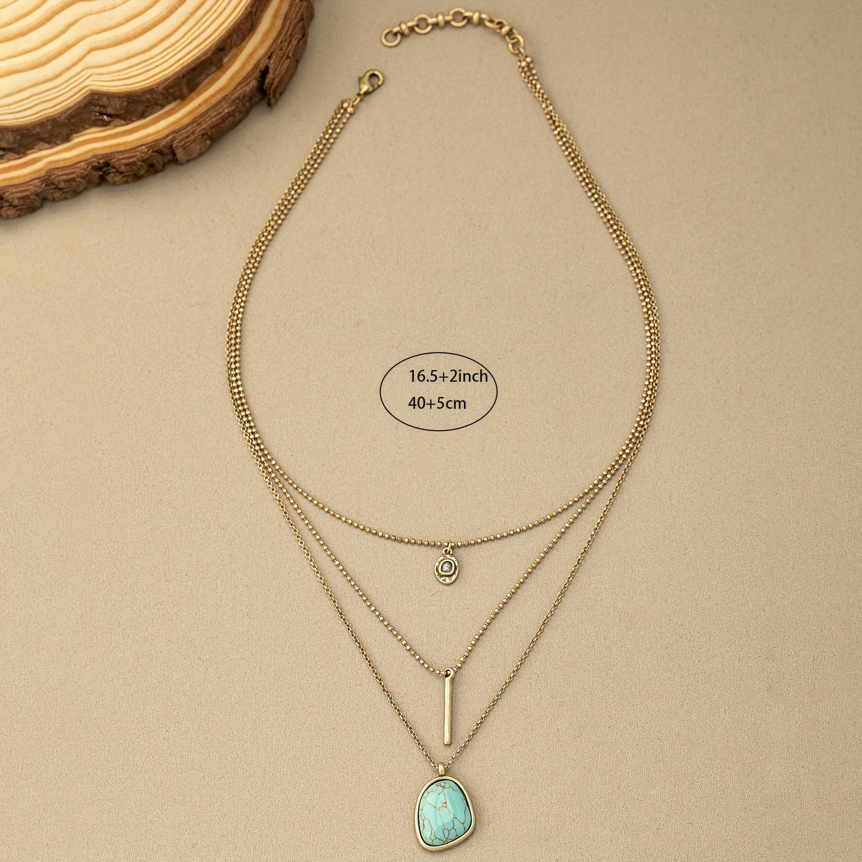Vintage Boho Turquoise Multilayer Necklace For Women Girls Gift