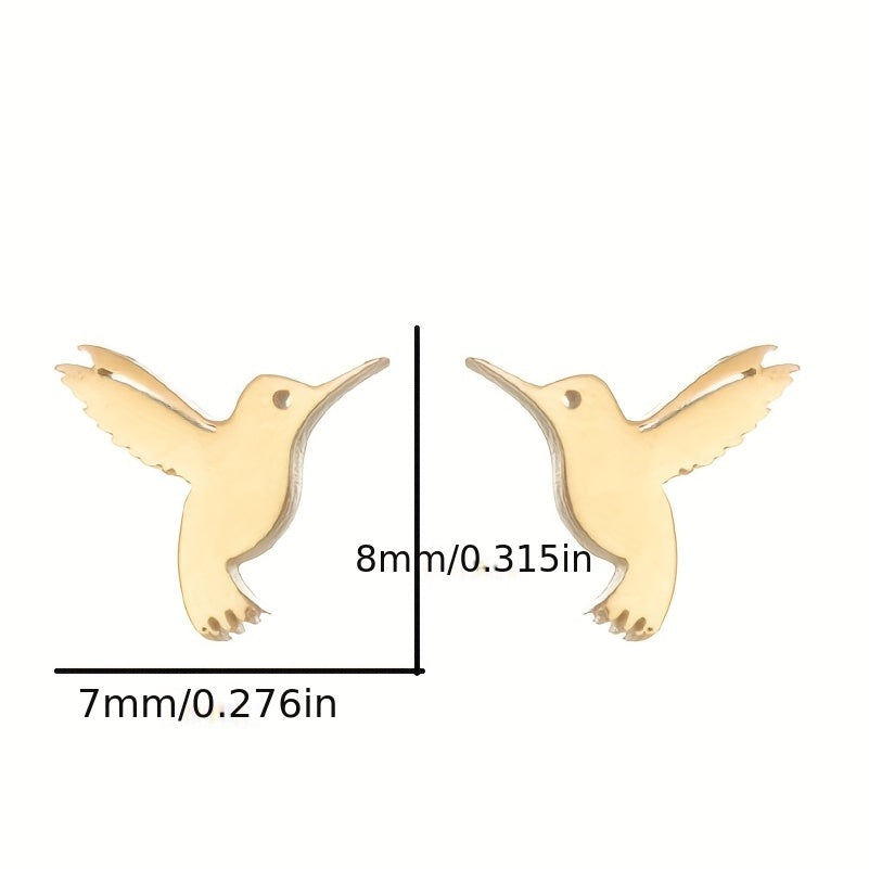 Men's Style Small Bird Earrings - 2pcs Pair Forest Earrings