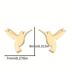 Men's Style Small Bird Earrings - 2pcs Pair Forest Earrings