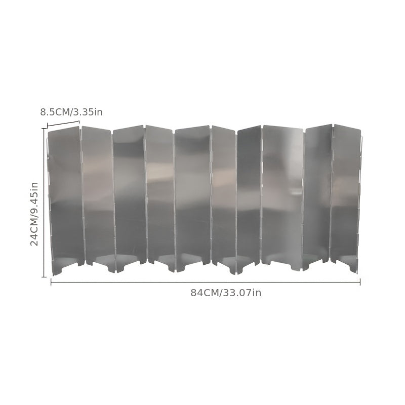 XENCN Camping Stove Windshield Ultralight Foldable Aluminum Alloy 10 Pieces