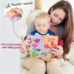 Educational Sensory Cloth Book for Babies with 3D Tail, Sound & Tactile Paper