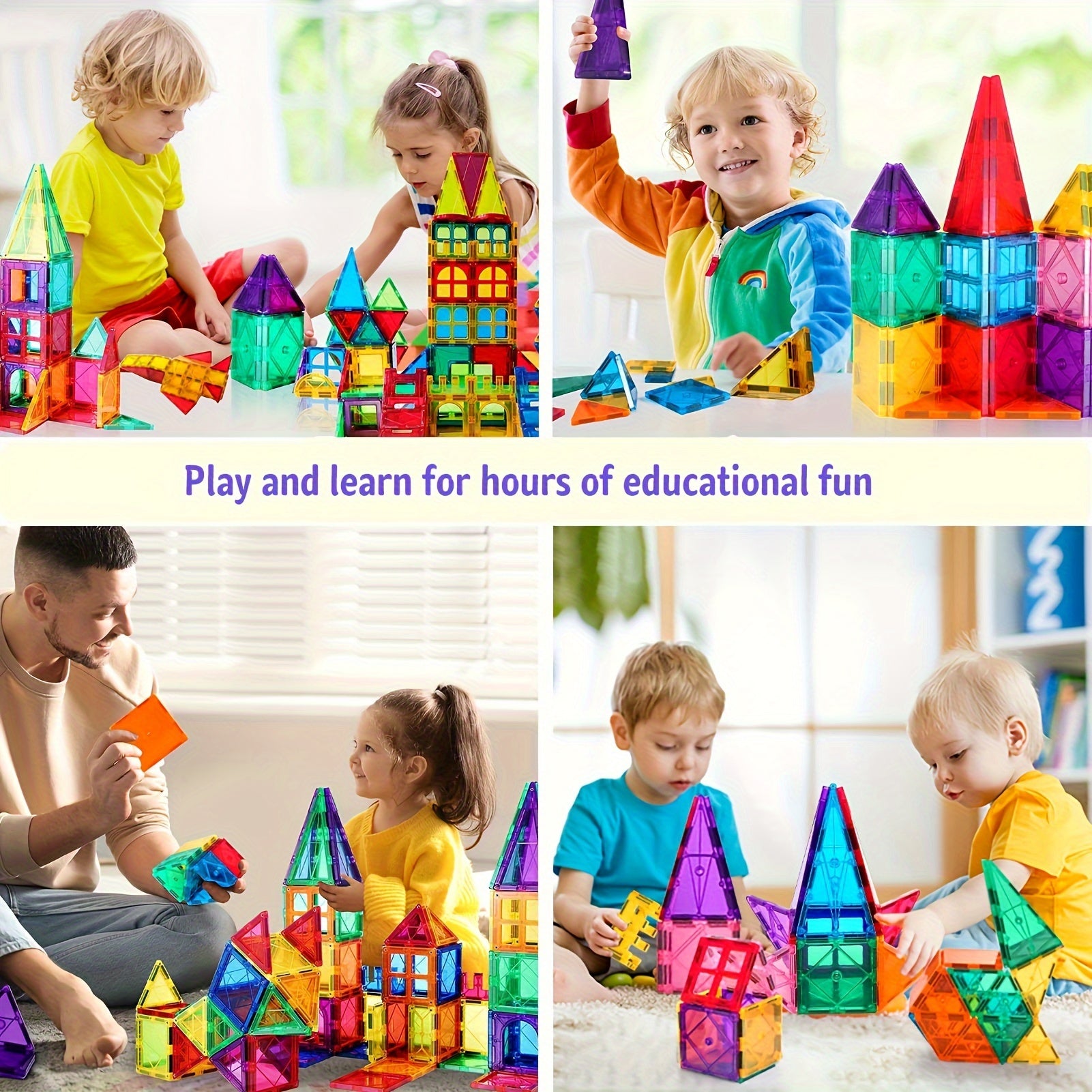 61pcs Magnetic Building Blocks Set for 3 Year Old Kids