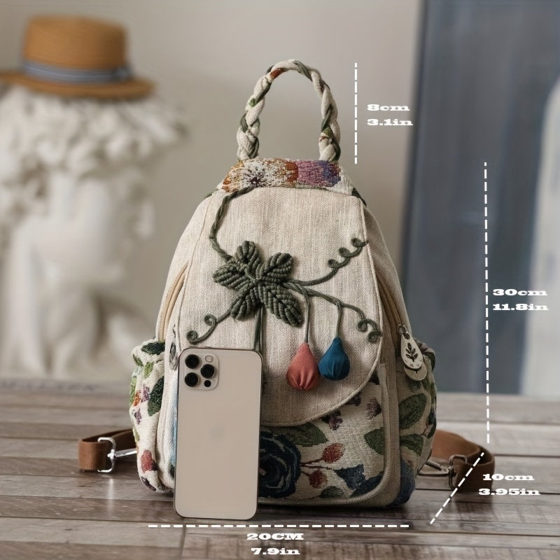 Vintage Ethnic Style Backpack Retro Bohemian Travel Daypack