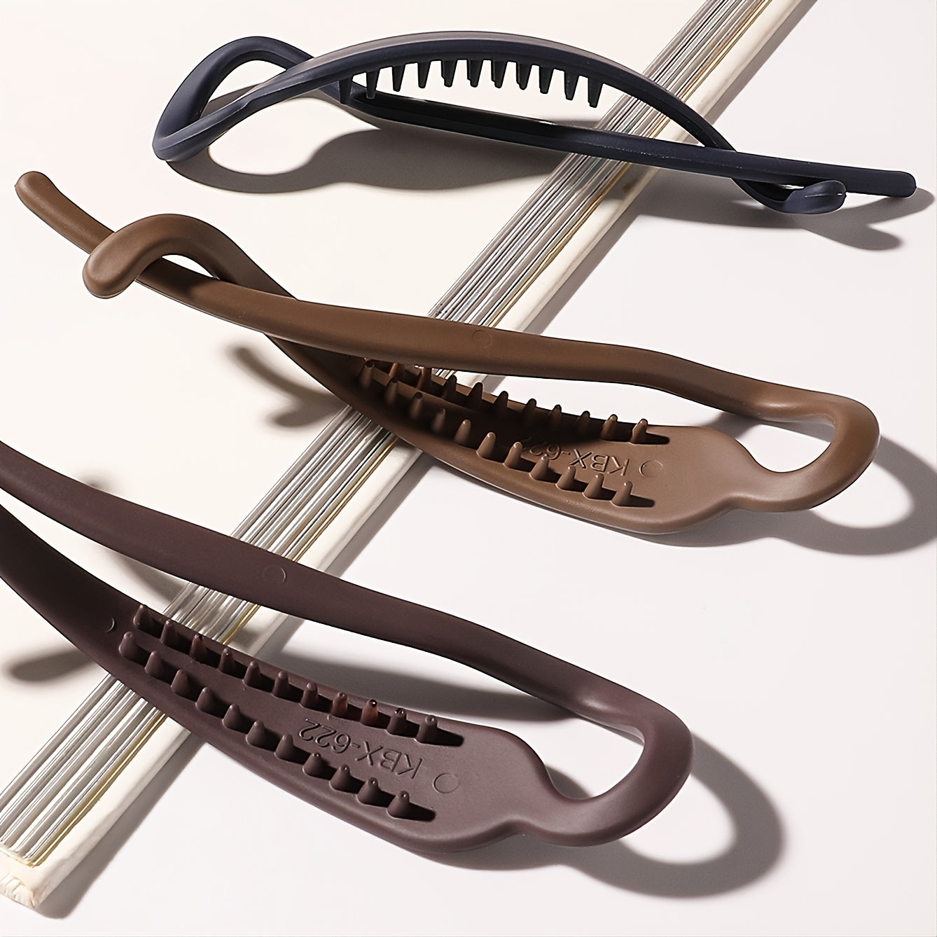 3pcs Frosted French Barrettes Hair Clips for Women