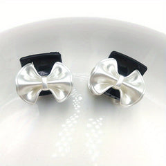 2pcs Mini Hair Claw Clip Bow Hair Claw Style Nonslip Clip For Hair Bangs