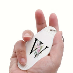36pcs Floral Alphabet UV DTF Keychain Stickers - Waterproof Self Adhesive