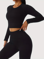 Yoga Set Long Sleeve Crop Top and Butt Lifting Leggings