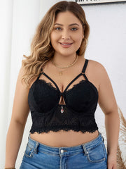  Sexy Rhinestone Lace Strappy Bra