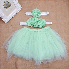 3 Piece Baby Girl Tutu Skirt Photo Props Set