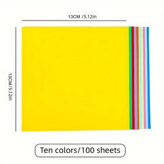 100pcs Square Colored Origami Folded Paper Crane