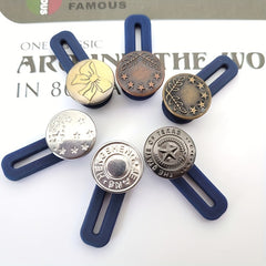 6pcs Waistband Extender Button Retractable Extended Jeans Button