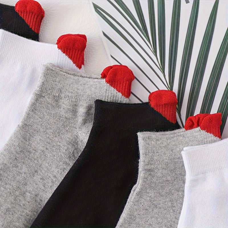 Heart Print Short Socks x10 for Women