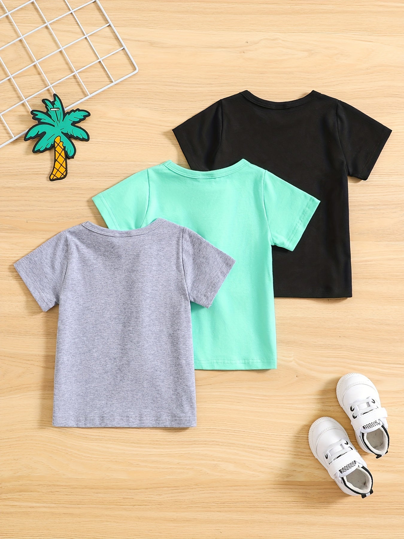 Baby Boys Casual Set Coconut Tree Pattern Short Sleeve T shirts 3pcs