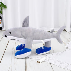 Funny Shark Plush Toy with Shoes Soft Stuffed Animal for Kids