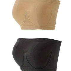 2pcs Strapless Bandeau Bras Soft & Stretchy Everyday Bra Women's Lingerie