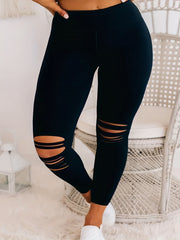  Ripped High Rise Stretchy Leggings
