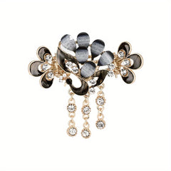 Crystal Rhinestone Butterfly Tassel Hair Clip