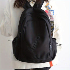 Large Capacity Minimalist Backpack Solid Storage Rucksack