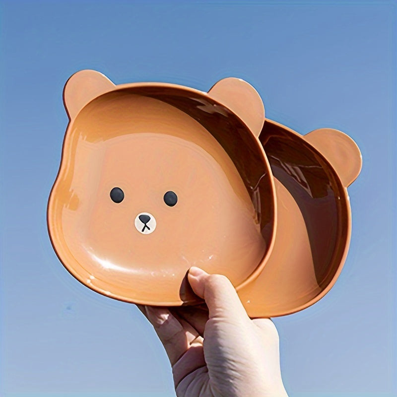 4pcs Bear Clear Plastic Plates for Parties