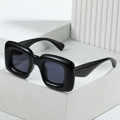 Steampunk Square Inflated Sunglasses Thick Frame Shades Eyeglasses