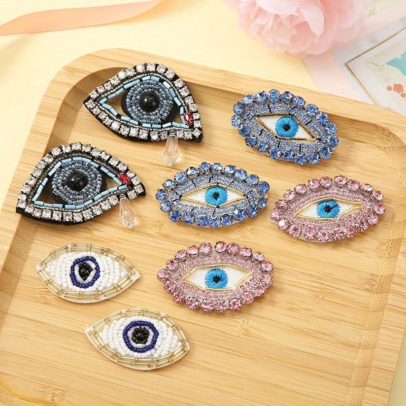 Evil Eye Chunky Bead Inlaid Diamond DIY Patch