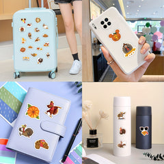 60pcs Thanksgiving Cartoon Stickers for Water Bottles Laptop Bumper Skateboard