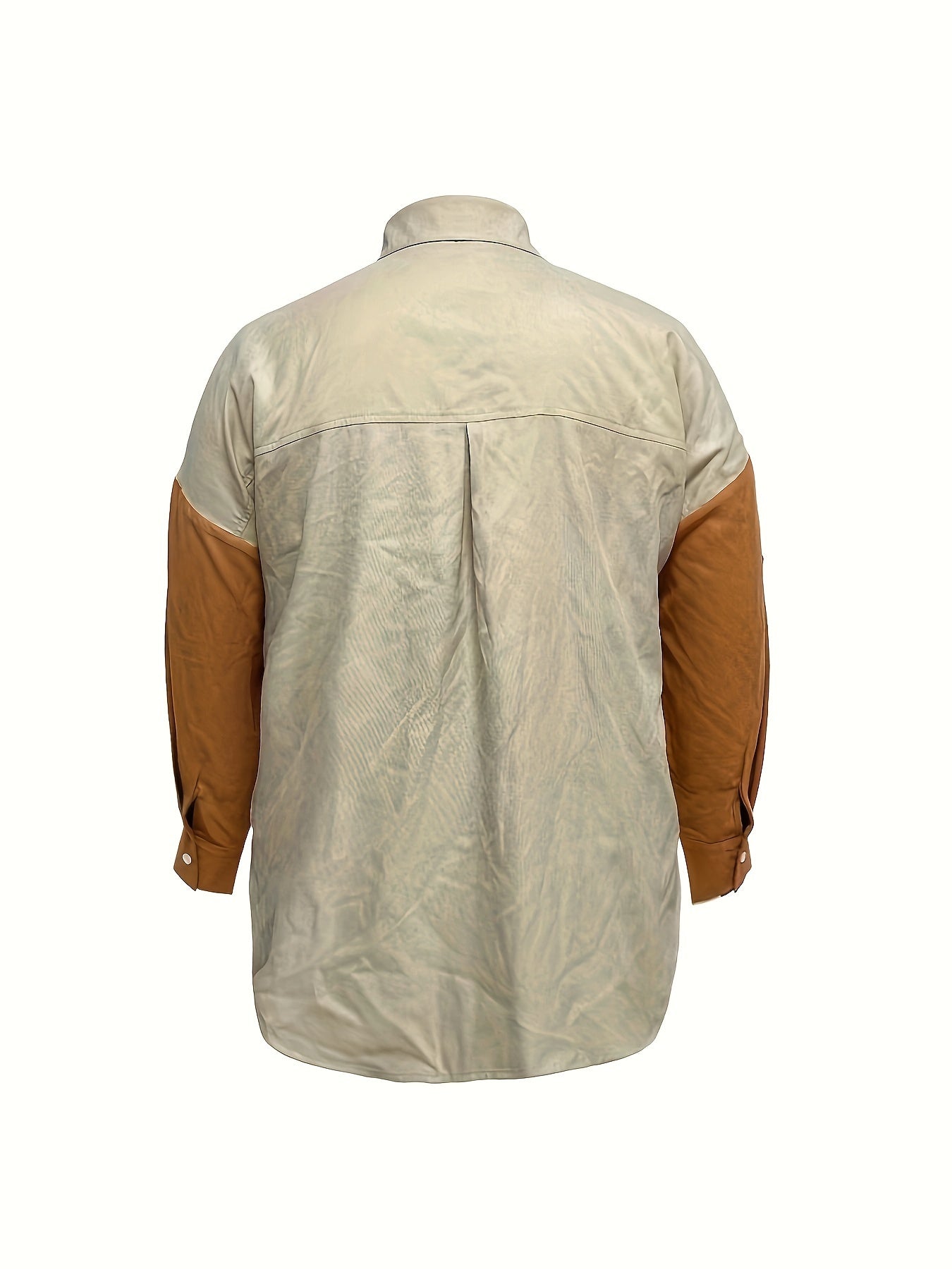  Colorblock Button Up Blouse
