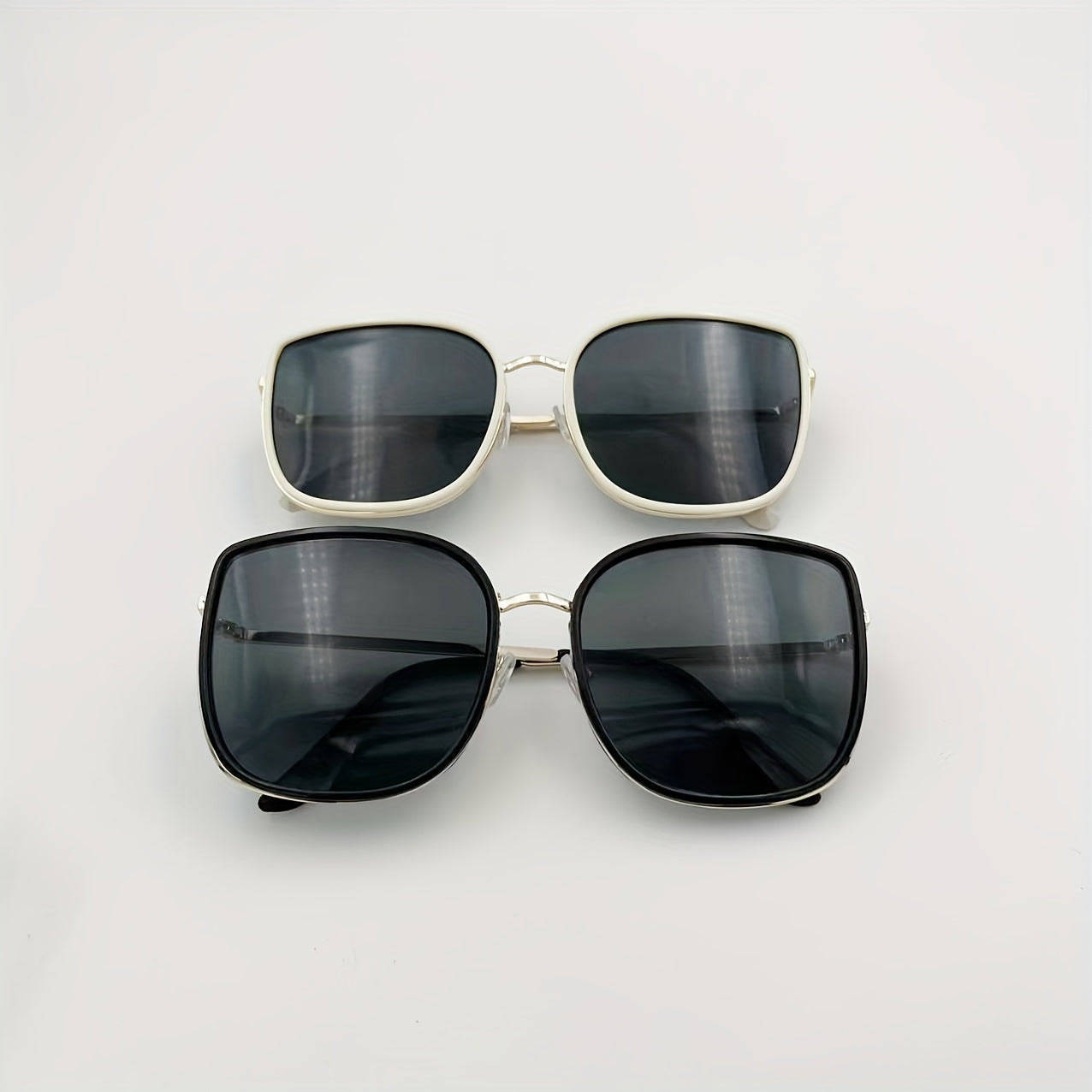 Oversized Square Sunglasses Anti Glare Metal Glasses UV400