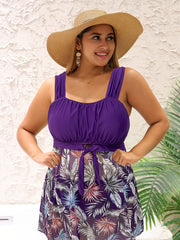  Tropical Mesh Tankini Set
