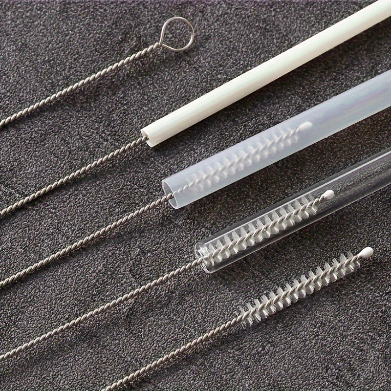 6pcs Stainless Steel Handle Straw Cleaner Brush Set