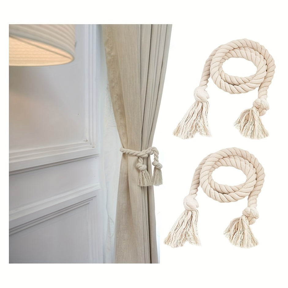 2pcs Cotton Rope Curtain Tieback Handwoven Holdback