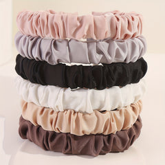 6PCS Solid Satin Hair Band Headdress Head Hoop For Women Girls