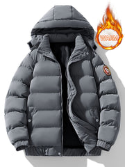 Men's Padded Thick Hooded Coat Thermal Warm Winter Jacket