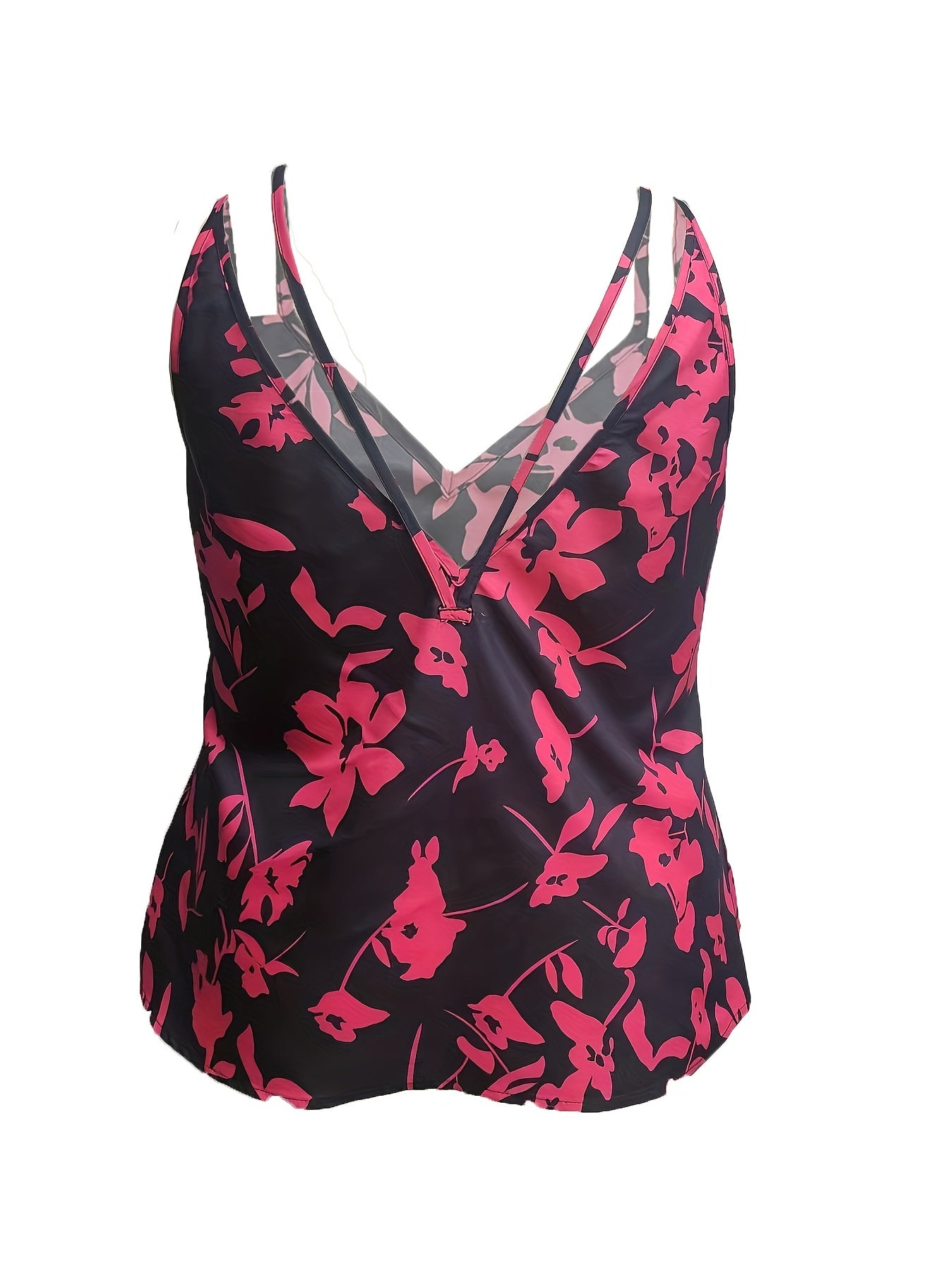 Boho Tank Top Allover Floral Print Halter Tank Top