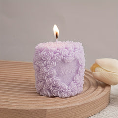 DIY Cylindrical Rose Flower Aromatherapy Candle Mold